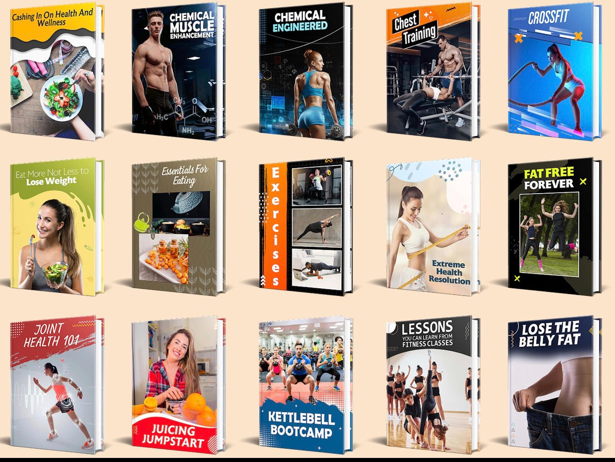 50 FITNESS EBOOK Bundle, Coach Ebook Program, Health Wellness , Exercise, Personal Trainer, Gym, Health Motivating E-book, Workout Online