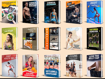 50 FITNESS EBOOK Bundle, Coach Ebook Program, Health Wellness , Exercise, Personal Trainer, Gym, Health Motivating E-book, Workout Online