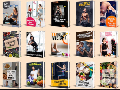 50 FITNESS EBOOK Bundle, Coach Ebook Program, Health Wellness , Exercise, Personal Trainer, Gym, Health Motivating E-book, Workout Online